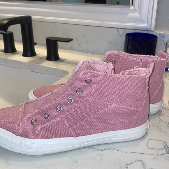 ❤️❤️❤️Gypsy Jazz Pink High tops with side zipper sz 10 New! - Picture 1 of 5